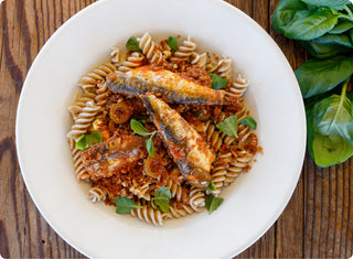 Fusilli Pasta with Sardines in Tomato Sauce