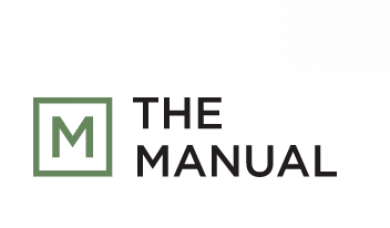 The Manual logo with green letter M in square beside stacked company name
