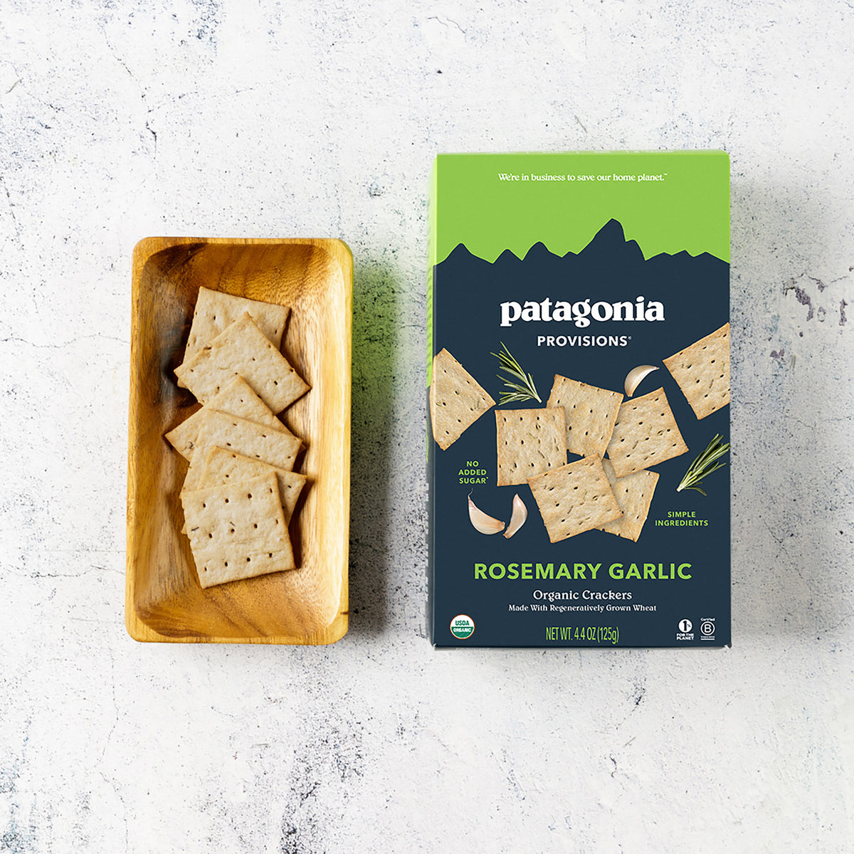 Organic Rosemary Garlic Crackers Patagonia Provisions