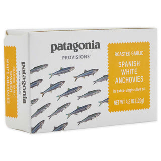 Patagonia Provisions Roasted Garlic Spanish White Anchovies box side angle
