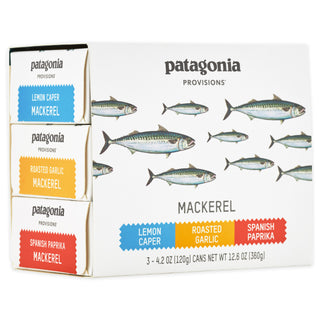 Patagonia Provisions Atlantic mackerel variety pack package three quarter view