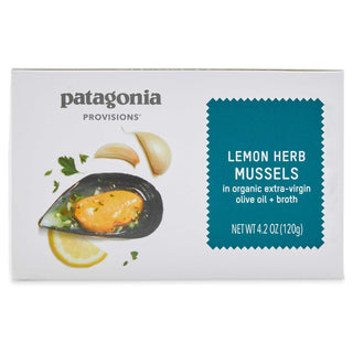 Patagonia Provisions Lemon Herb Mussels product package front