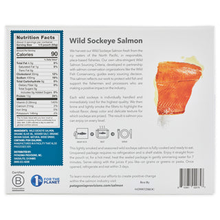 Box of Patagonia Provisions Wild Sockeye Salmon Original flavor, back