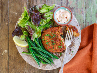 Wild Salmon Burgers with Margherita Pizza Crackers