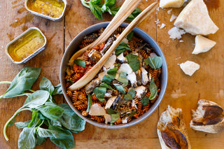 Pasta with Tomato Sauce, White Anchovies and Basil