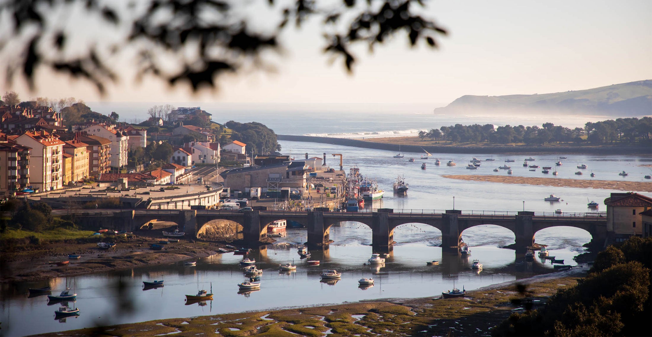 A view looking out over Cantabrian village San Vicente de la Barquera