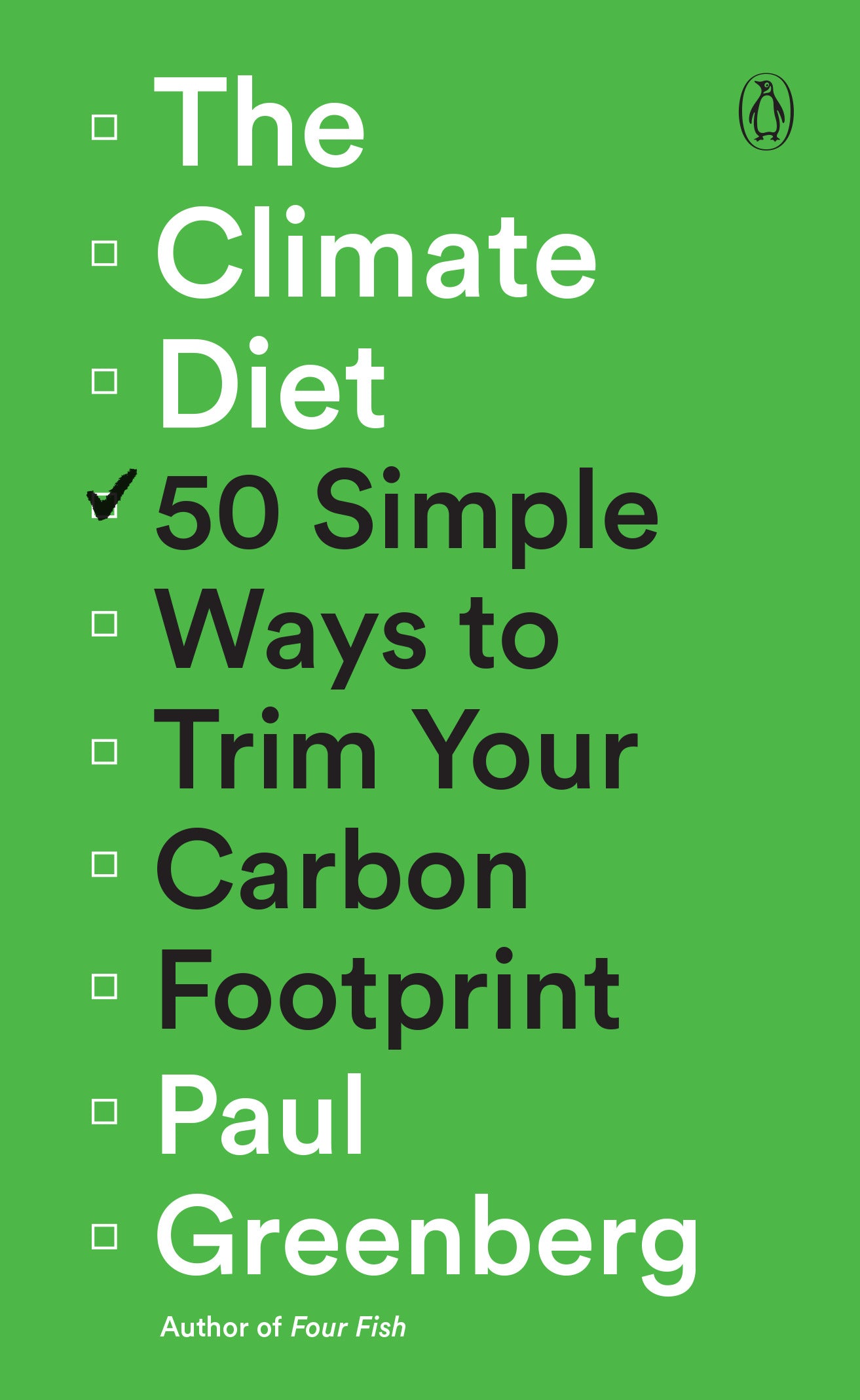 Green book cover for Paul Greenberg's book, The Climate Diet