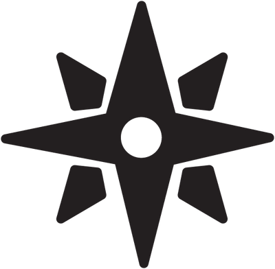 Hand-drawn icon of a compass