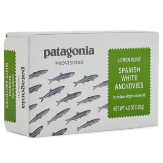 Patagonia Provisions Lemon Olive Spanish White Anchovies box side angle