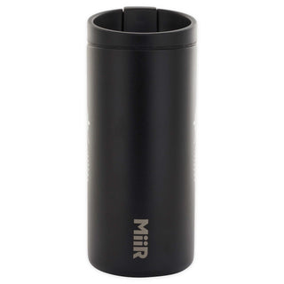 Back of black MiiR Travel Tumbler